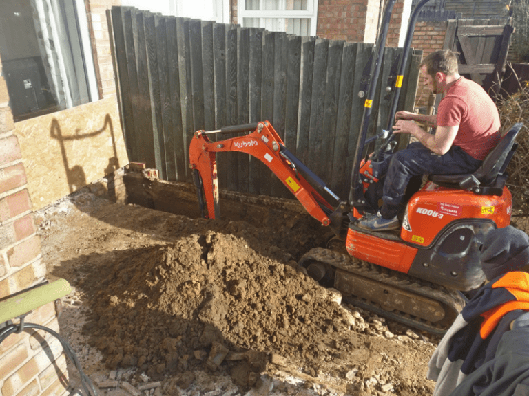 mini-excavator-digging-foundations-complete-loft-conversions-suffolk