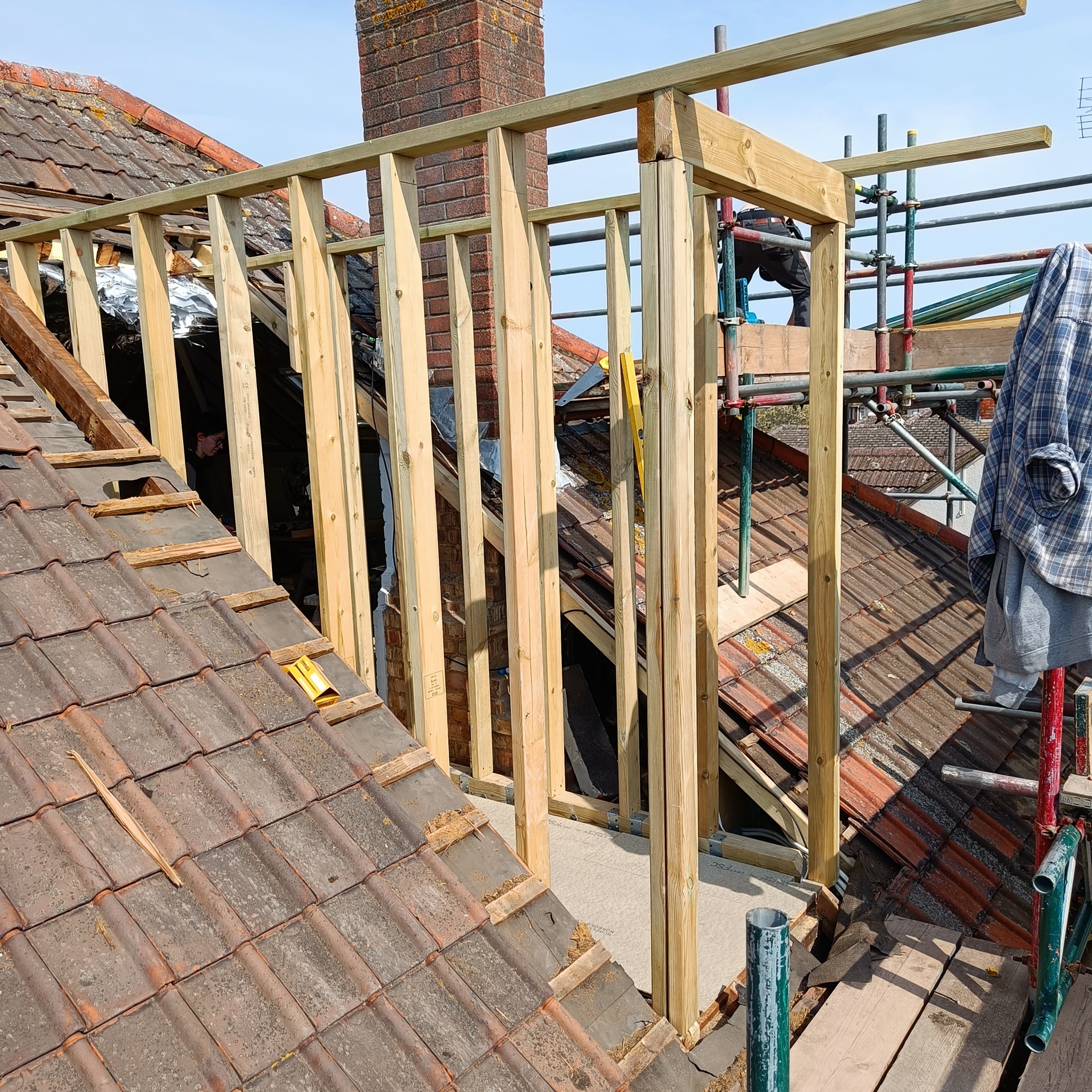 Rear dormer being built