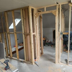 Internal walls and electrics going in