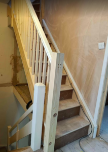 Staris fitted with spindles and balustrades