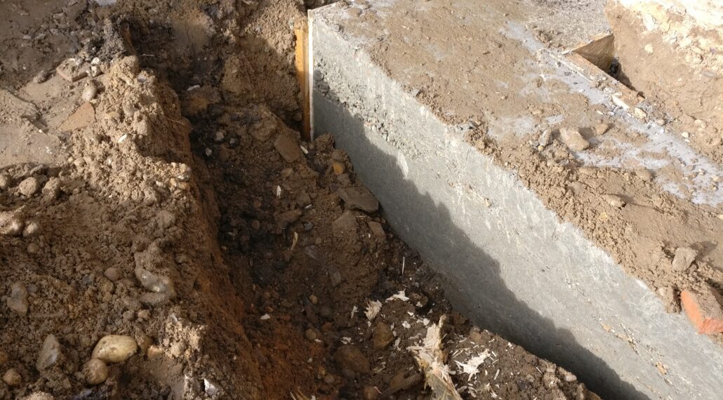 Foundation installed with shuttering