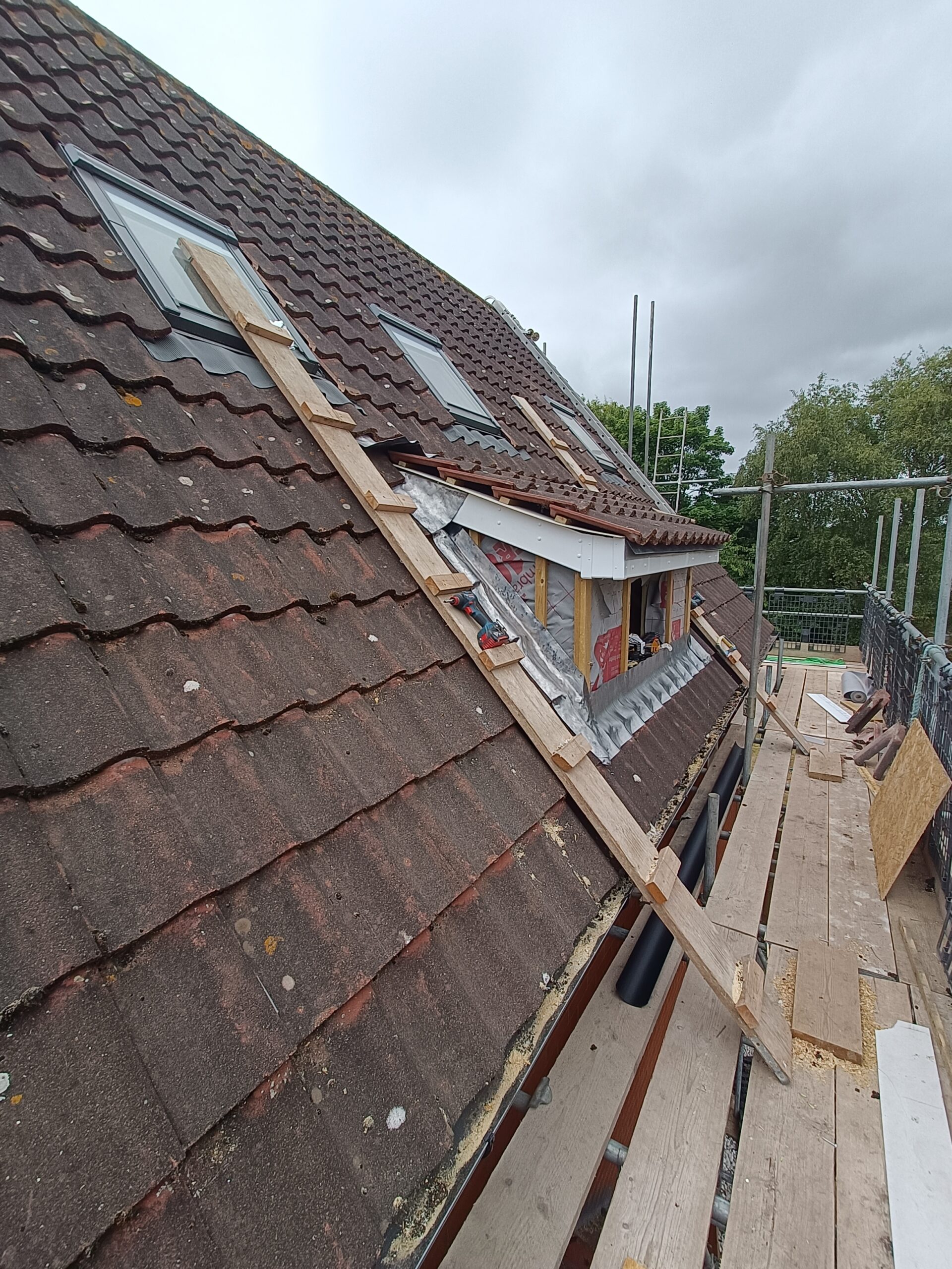 Dormer under construction
